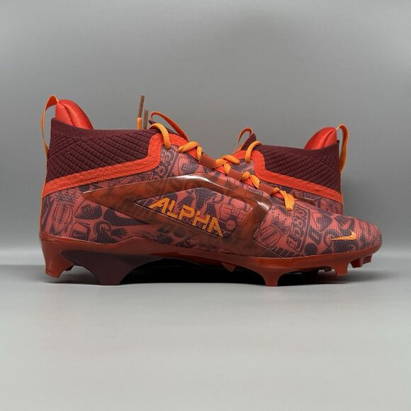 Nike Alpha Menace 4 Elite NRG Red Orange Football Cleats Size 9 FQ4046-600 - Picture 7 of 9